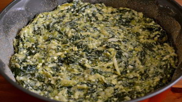 запеченная фриттата со шпинатом