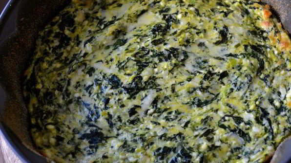 запеченная фриттата со шпинатом