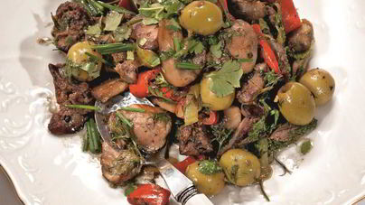 Острая закуска из куриной печенки