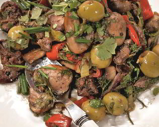 Острая закуска из куриной печенки