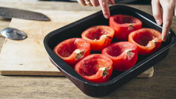 помидоры, фаршированные рисом и креветками