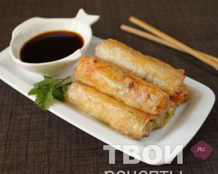 Спринг-роллы с креветками и свининой