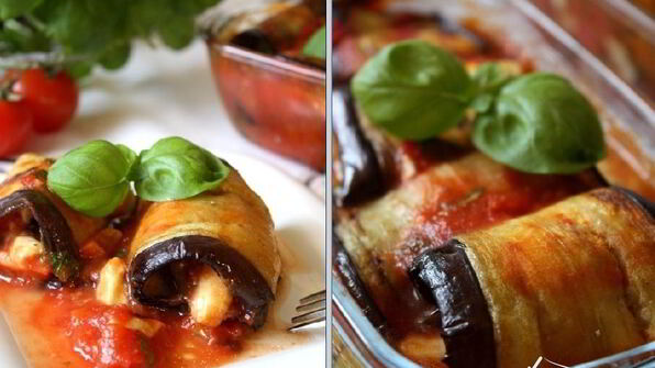 баклажановые рулетики по-средиземноморски