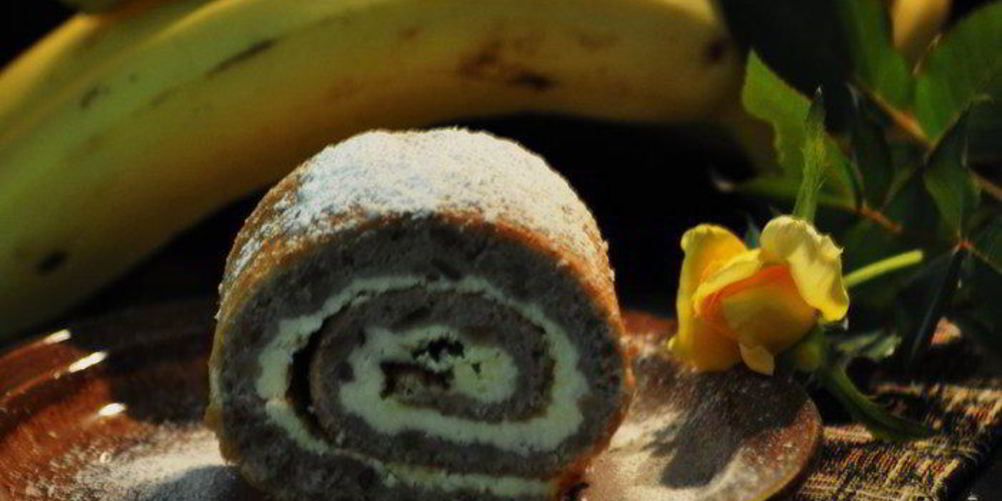 Рецепт банановый рулет с творожной начинкой