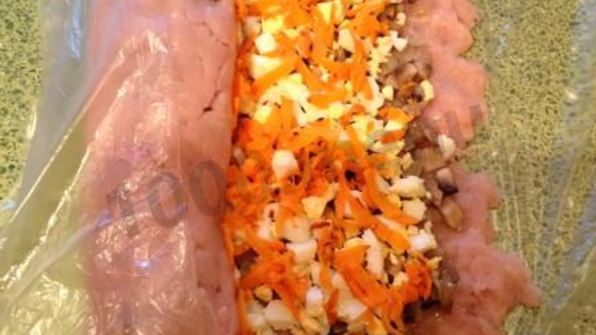 куриный рулет с грибами