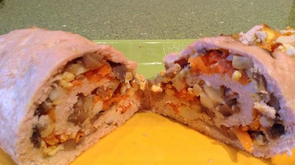 куриный рулет с грибами