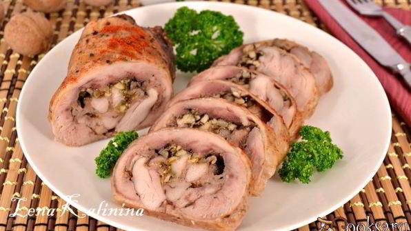 куриный рулет с орехами