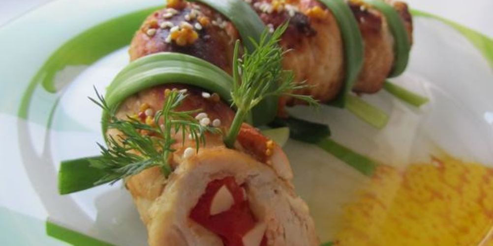 Рецепт куриный рулетик гусеница