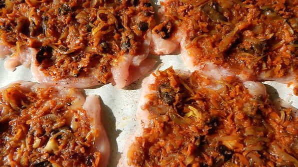 куриные рулетики с овощами