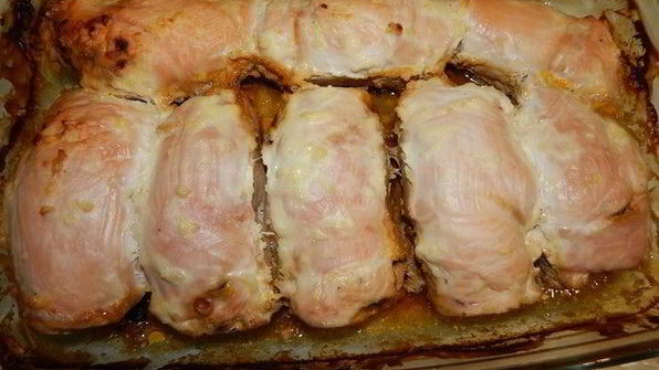 куриные рулетики с овощами