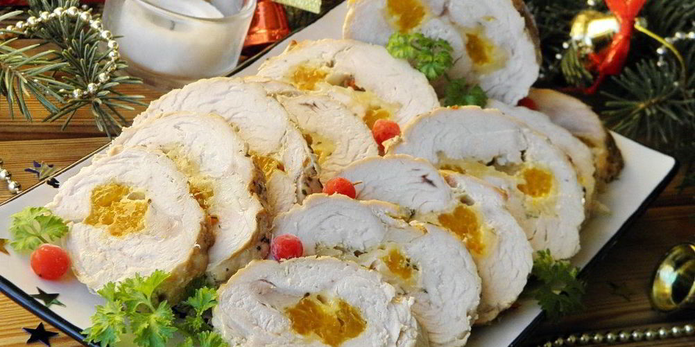 Рецепт новогодний рулет из индейки
