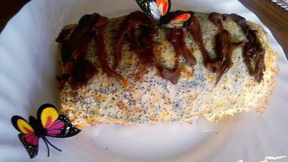 Постный блинный рулет с маком