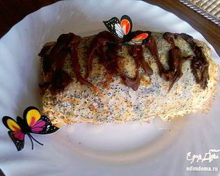 Постный блинный рулет с маком