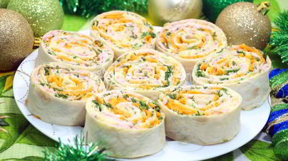 Рулет из лаваша Новогодний калейдоскоп