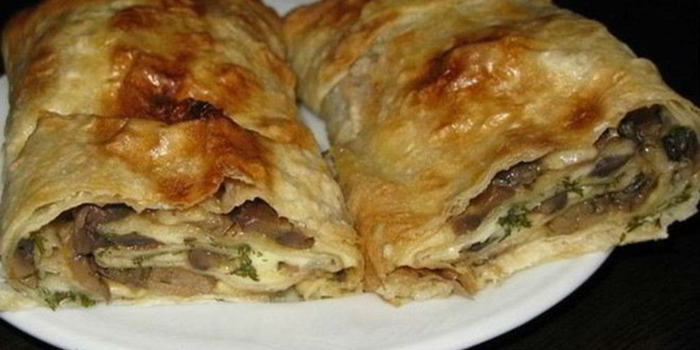 Рецепт рулет из лаваша с грибами