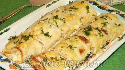Рулет из лаваша с творогом