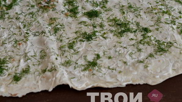 рулет из лаваша с ветчиной