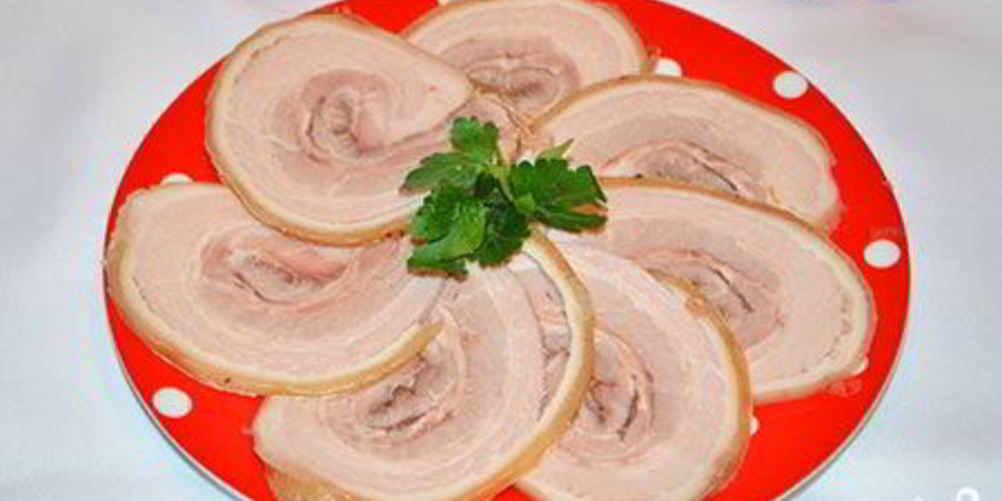 Рецепт рулет из свиной брюшины