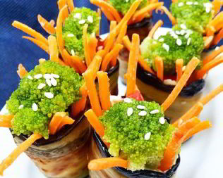 Рулетики из баклажанов с брокколи