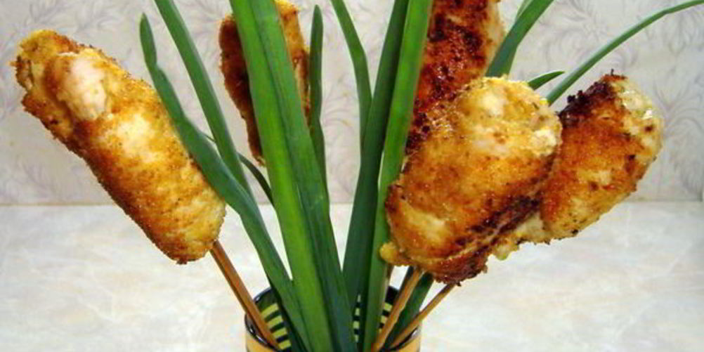 Рецепт рулетики из куриной грудки камыши