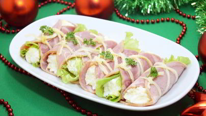 Рулетики из ветчины