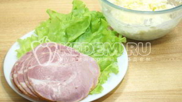 рулетики из ветчины