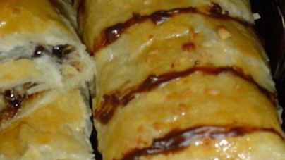 Рулетики с бананом и кокосом