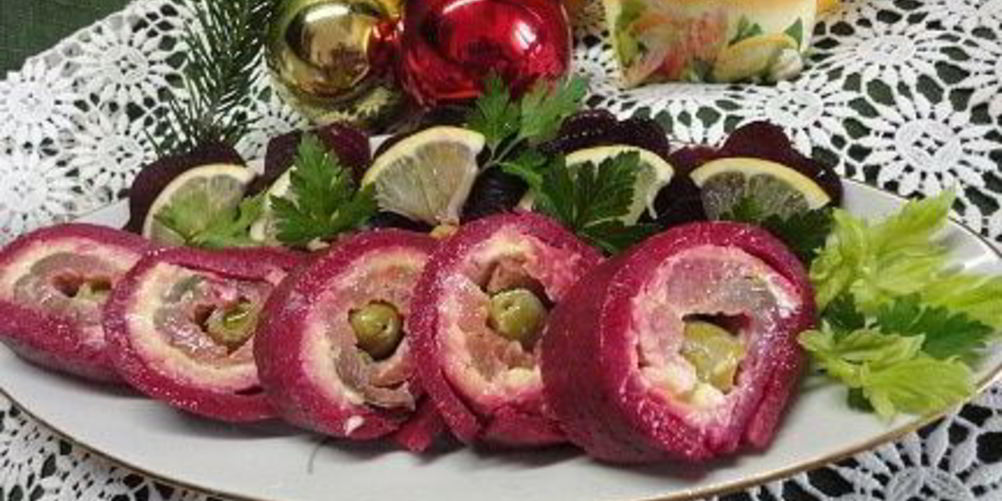 Рецепт свекольный рулет с горбушей