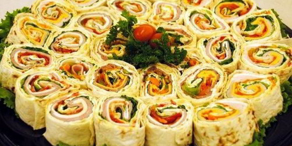 Рецепт закусочный рулет из тонкого лаваша с овощами