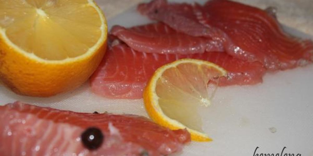 Рецепт рыба, маринованная с мандаринами и зеленым чаем