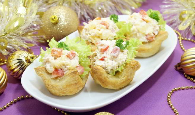 Тарталетки из слоеного теста