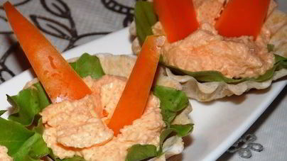 Тарталетки с икрой мойвы