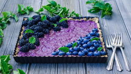 Черничный тарт с мятой