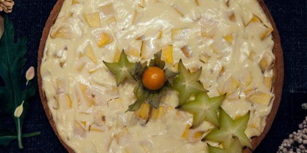 Рецепт нежный творожный тарт с манго