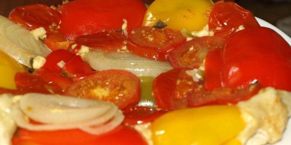 Рецепт овощной тарт с помидорами, болгарским перцем, луком