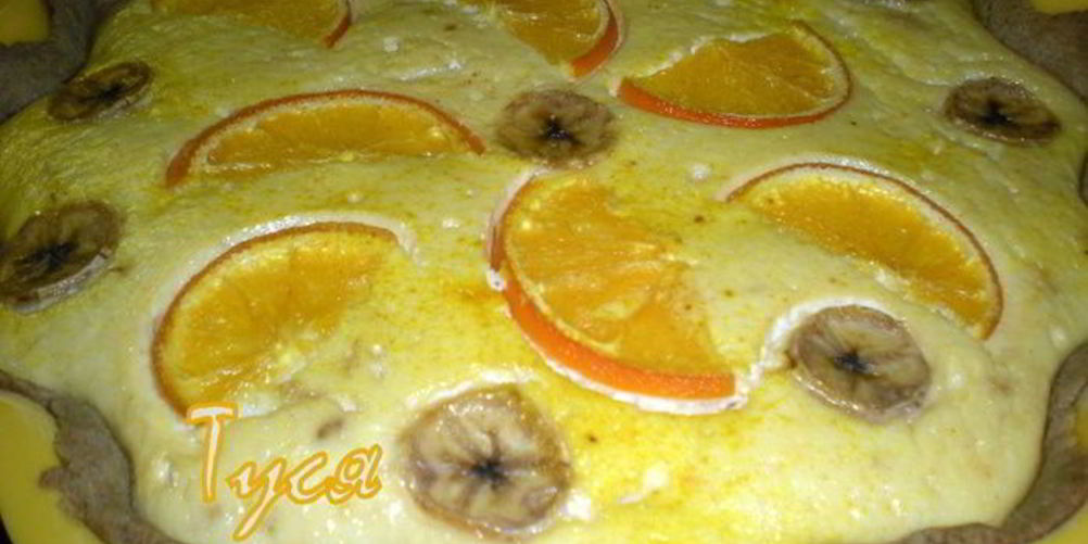 Рецепт ржаной тарт с апельсином и бананом