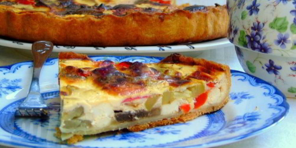 Рецепт сметанный тарт с овощами и фетой