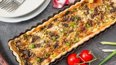 Тарт с грибами и сыром