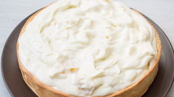 творожный тарт с персиками