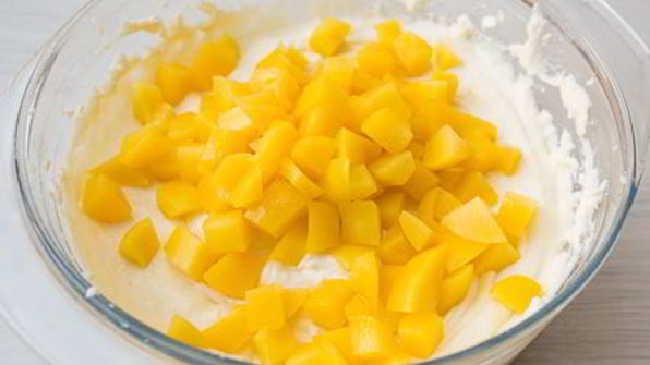 творожный тарт с персиками