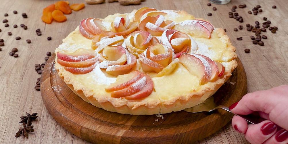 Рецепт яблочный тарт с заварным кремом