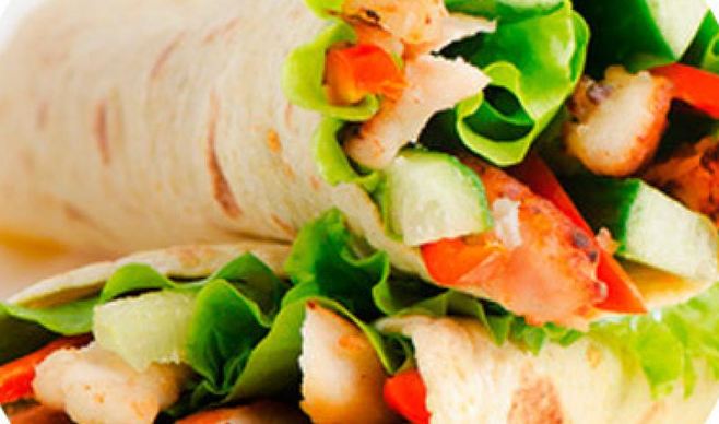 Тортилья с курицей и овощами