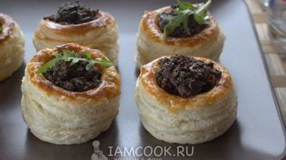 Волованы с грибами