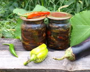 Закуска из баклажанов на зиму Огонек