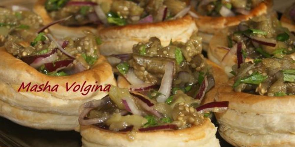 Рецепт закуска из печеных баклажан и перца