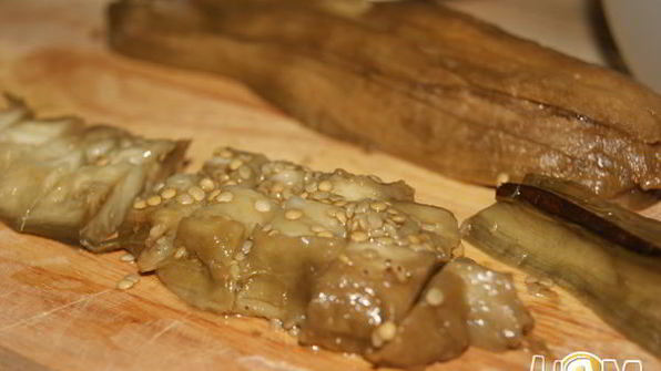 закуска из печеных баклажан и перца