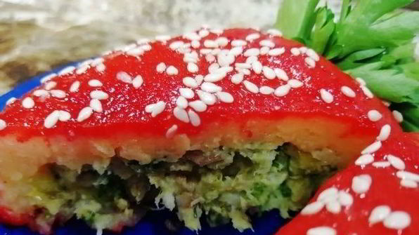 закуска из зеленого горошка и сельди