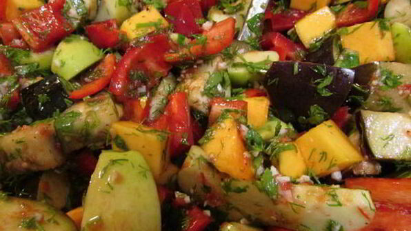 закуска с баклажанами и тыквой