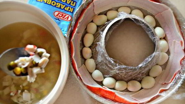 заливная закуска из крабовых палочек