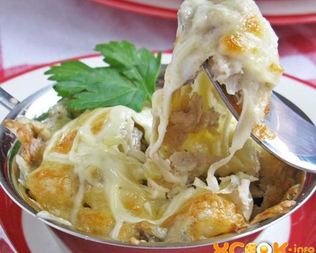 Жульен с курицей и грибами